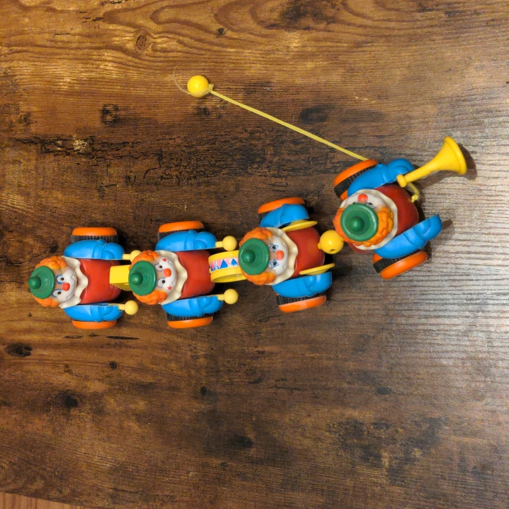 Vintage clown pull toy